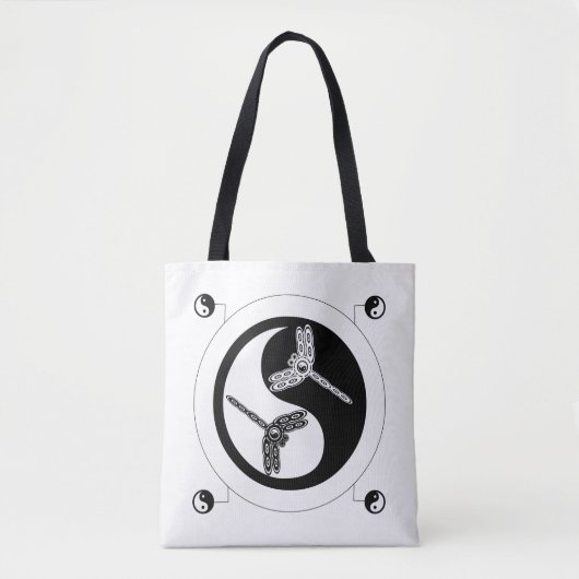 Yin Yang Black en White Figuur 8 Tas van libellen (Voorkant)