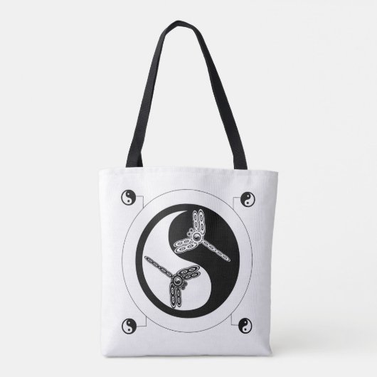 Yin Yang Black en White Figuur 8 Tas van libellen (Achterkant)
