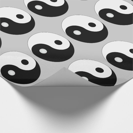 YIN YANG BLACK EN WHITE PATTERN CADEAUPAPIER (Hoek)