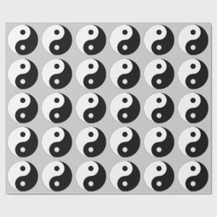 YIN YANG BLACK EN WHITE PATTERN CADEAUPAPIER