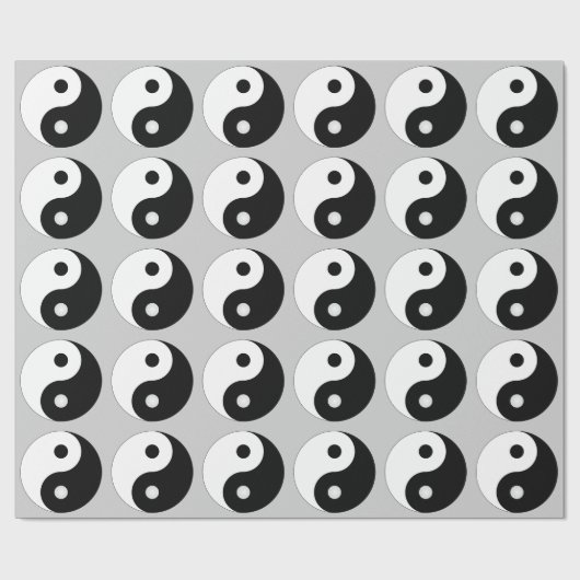 YIN YANG BLACK EN WHITE PATTERN CADEAUPAPIER (Vlak)