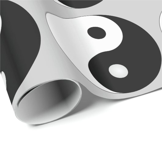 YIN YANG BLACK EN WHITE PATTERN CADEAUPAPIER (Rol Hoek)