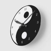 Yin Yang Black en White Symbol Clock Ronde Klok (Hoek)