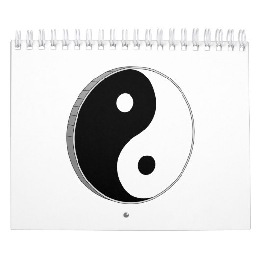 Yin Yang Black en White Symbol Kalender (Hoes)