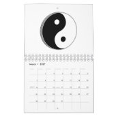 Yin Yang Black en White Symbol Kalender (Mar 2027)