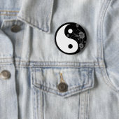 Yin Yang Black Floral Button (In situ)