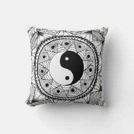 Yin & Yang Black Kussen