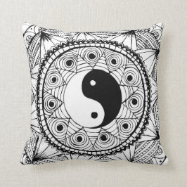 Yin & Yang Black Kussen