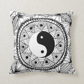Yin & Yang Black Kussen