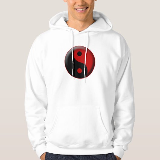 YIN YANG BLACK RED 3D HOODIE (Voorkant)