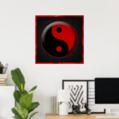 YIN YANG BLACK RED 3D POSTER (Thuiskantoor)