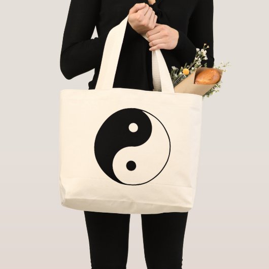 Yin Yang Black White Classic Symbol Design Grote Tote Bag (Voorkant (product))