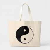 Yin Yang Black White Classic Symbol Design Grote Tote Bag (Voorkant)