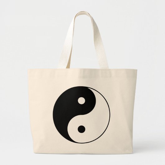 Yin Yang Black White Classic Symbol Design Grote Tote Bag (Voorkant)