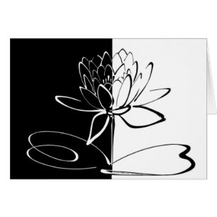 Yin Yang Black White Lotus Blossom