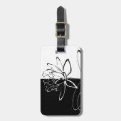 Yin Yang Black White Lotus Blossom Bagagelabel (Voorkant verticaal)