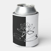 Yin Yang Black White Lotus Blossom Blikjeskoeler (Blikje Voorkant)