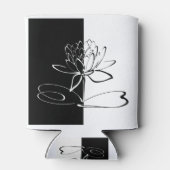 Yin Yang Black White Lotus Blossom Blikjeskoeler (Achterkant)