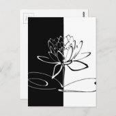 Yin Yang Black White Lotus Blossom Briefkaart (Voorkant / Achterkant)