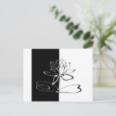 Yin Yang Black White Lotus Blossom Briefkaart (Staand voorkant)