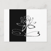 Yin Yang Black White Lotus Blossom Briefkaart (Voorkant)