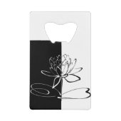 Yin Yang Black White Lotus Blossom Creditkaart Flessenopener (Voorkant)