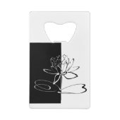 Yin Yang Black White Lotus Blossom Creditkaart Flessenopener (Achterkant)