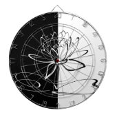 Yin Yang Black White Lotus Blossom Dartbord (Voorkant)