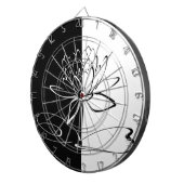 Yin Yang Black White Lotus Blossom Dartbord (Voorkant Rechts)