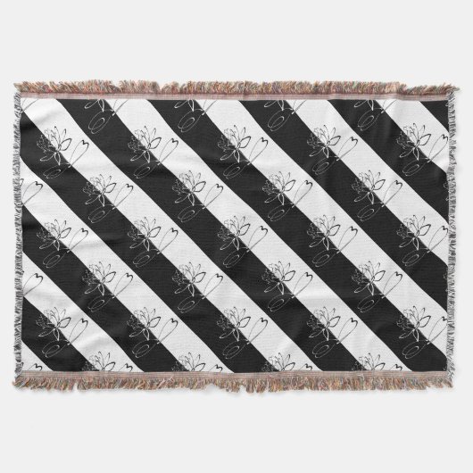 Yin Yang Black White Lotus Blossom Deken (Voorkant)