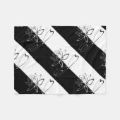 Yin Yang Black White Lotus Blossom Fleece Deken (Voorkant (Horizontaal))