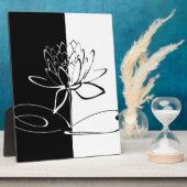 Yin Yang Black White Lotus Blossom Fotoplaat (Zijkant)