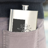 Yin Yang Black White Lotus Blossom Heupfles (Voorbeeld)