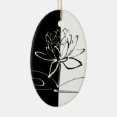 Yin Yang Black White Lotus Blossom Keramisch Ornament (Rechts)