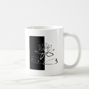 Yin Yang Black White Lotus Blossom Koffiemok