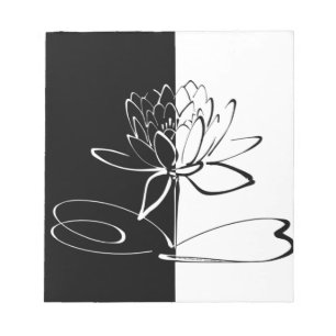 Yin Yang Black White Lotus Blossom Notitieblok