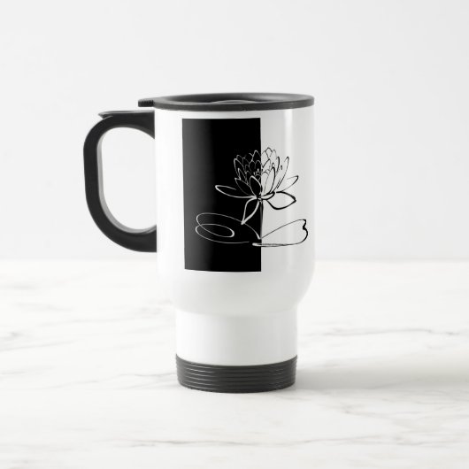 Yin Yang Black White Lotus Blossom Reisbeker (Links)