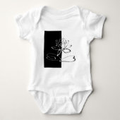 Yin Yang Black White Lotus Blossom Romper (Voorkant)