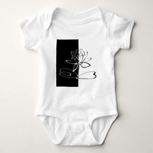 Yin Yang Black White Lotus Blossom Romper (Voorkant)