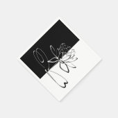 Yin Yang Black White Lotus Blossom Servetten (Hoek)