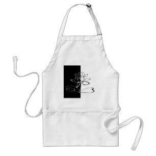 Yin Yang Black White Lotus Blossom Standaard Schort