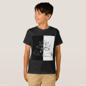 Yin Yang Black White Lotus Blossom T-shirt (Voorkant volledig)