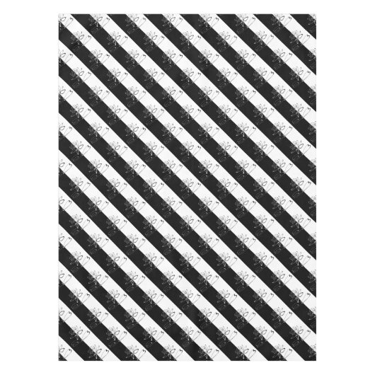 Yin Yang Black White Lotus Blossom Tafelkleed (Voorkant)