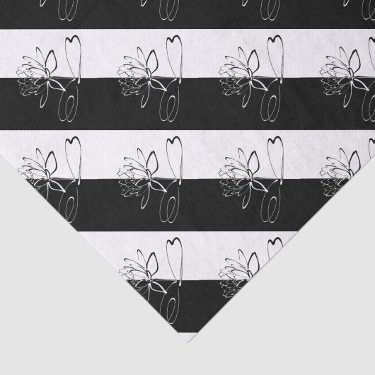 Yin Yang Black White Lotus Blossom Tissuepapier (Detail)