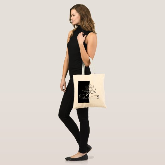Yin Yang Black White Lotus Blossom Tote Bag (Voorkant (model))