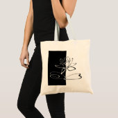 Yin Yang Black White Lotus Blossom Tote Bag (Voorkant (product))