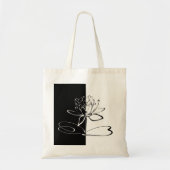 Yin Yang Black White Lotus Blossom Tote Bag (Voorkant)