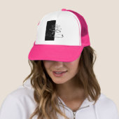 Yin Yang Black White Lotus Blossom Trucker Pet (In situ)