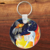 Yin Yang Black White Sleutelhanger (Voorkant)