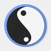 YIN-YANG blauw- magneet - Gepersonaliseerd (Voorkant)